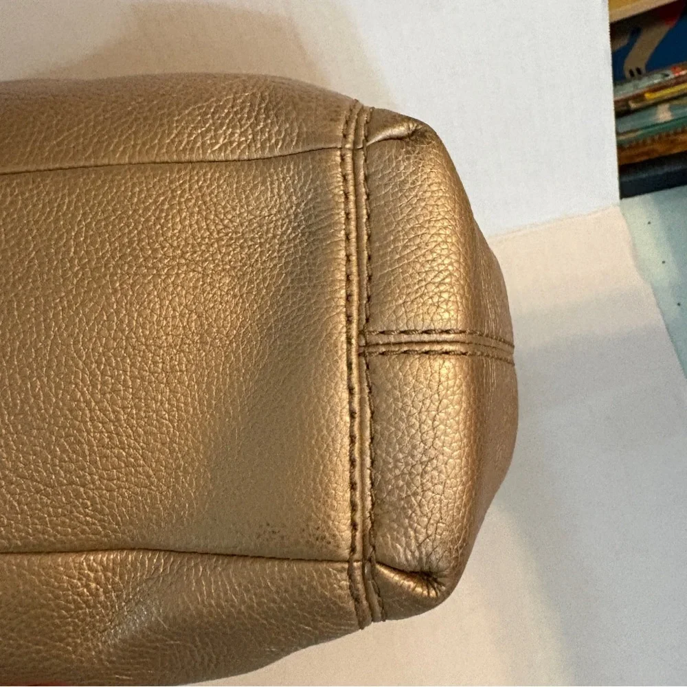 Coach Lexy Platinum Triple Compartment Shoulder Bag Purse Gold Hardware - Picture 8 of 16